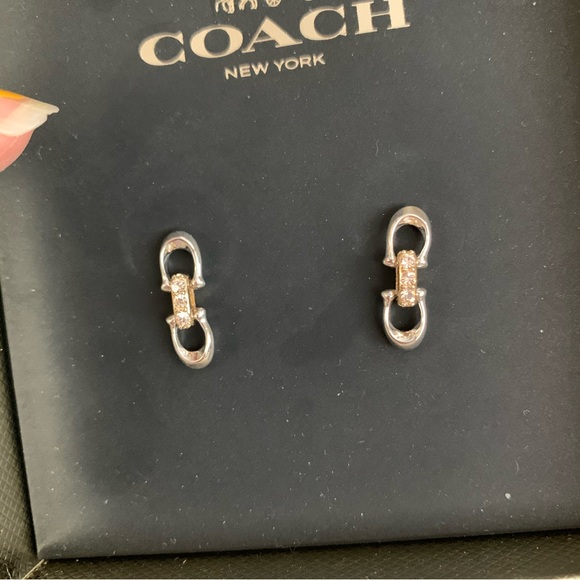 NIB Coach Double Gemstone Earings - Picture 4 of 5